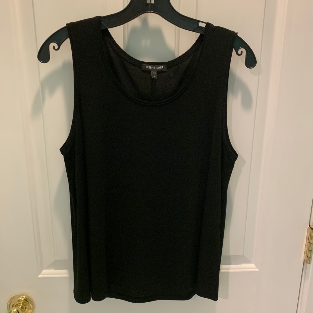 Eileen Fisher Black Silk Tank Medium